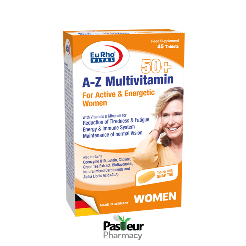 مولتی ویتامین A Z بالای 50 سال خانم ها | EuRho Vital A–Z Multivitamin +50