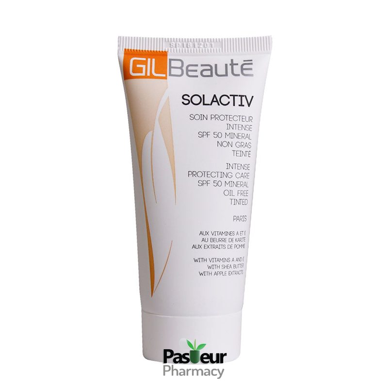 کرم ضد آفتاب رنگی مینرال SPF50 ژیل بوته | Gil Beaute Solactiv Intense Protecting Care SPF 50 Mineral Sunscreen