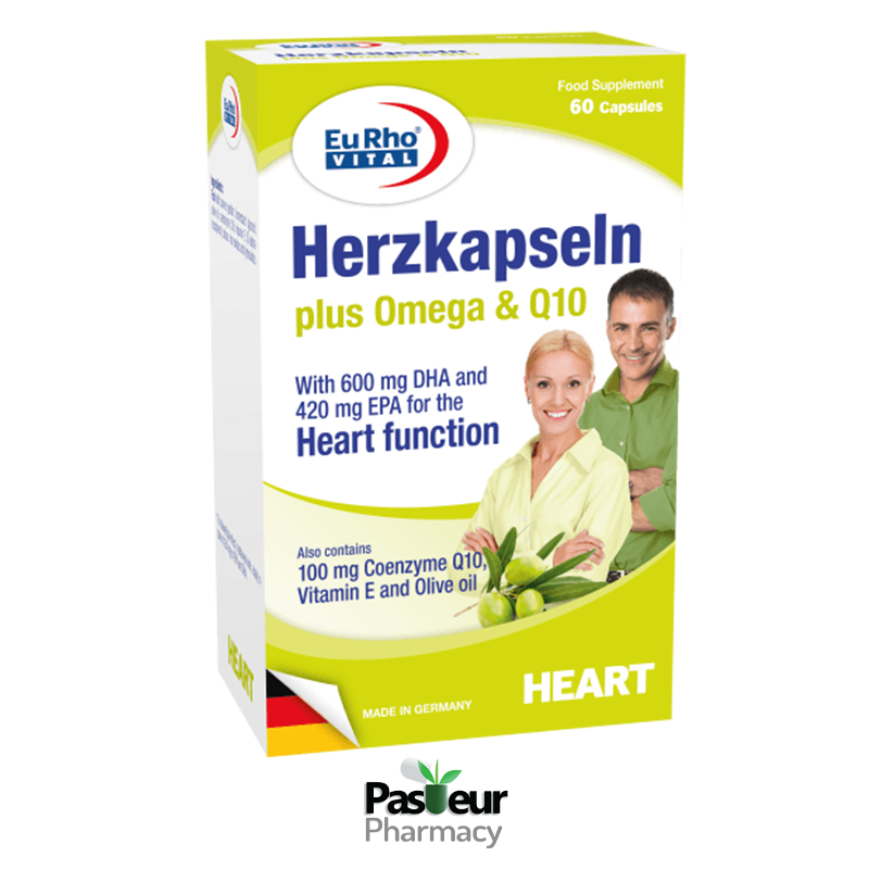 کپسول هرتزکپسول پلاس امگا و کیوتن یوروویتال | Eurhovital Herzkapseln Plus Omega And Q10
