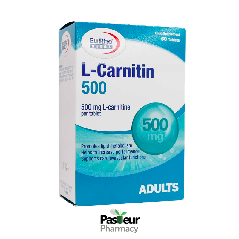 قرص ال کارنیتین 500 میلی گرم یورویتال | Eurhovital LCarnitin 500 mg